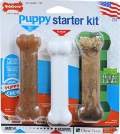 Nylabone Hondenspeelgoed Starter Kit Kip En Bacon Puppy 3 Stuks