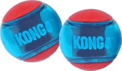 Kong Hondenspeelgoed Squeezz Action Bal Large Rood/blauw D 8 Cm 2 Stuks