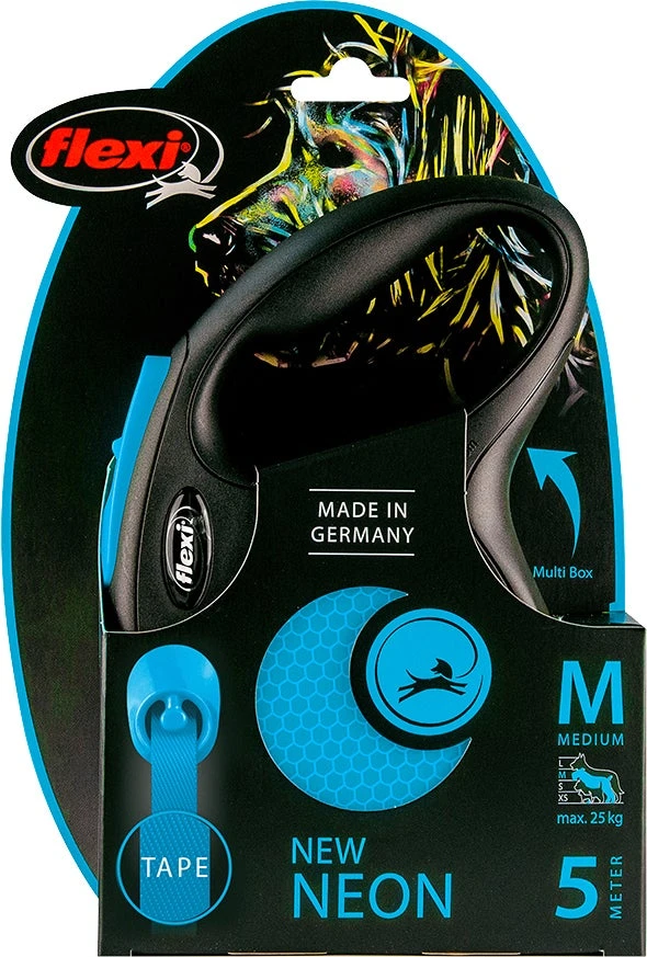 Flexi Hondenriem Rollijn New Neon Tape M Blauw 5 M