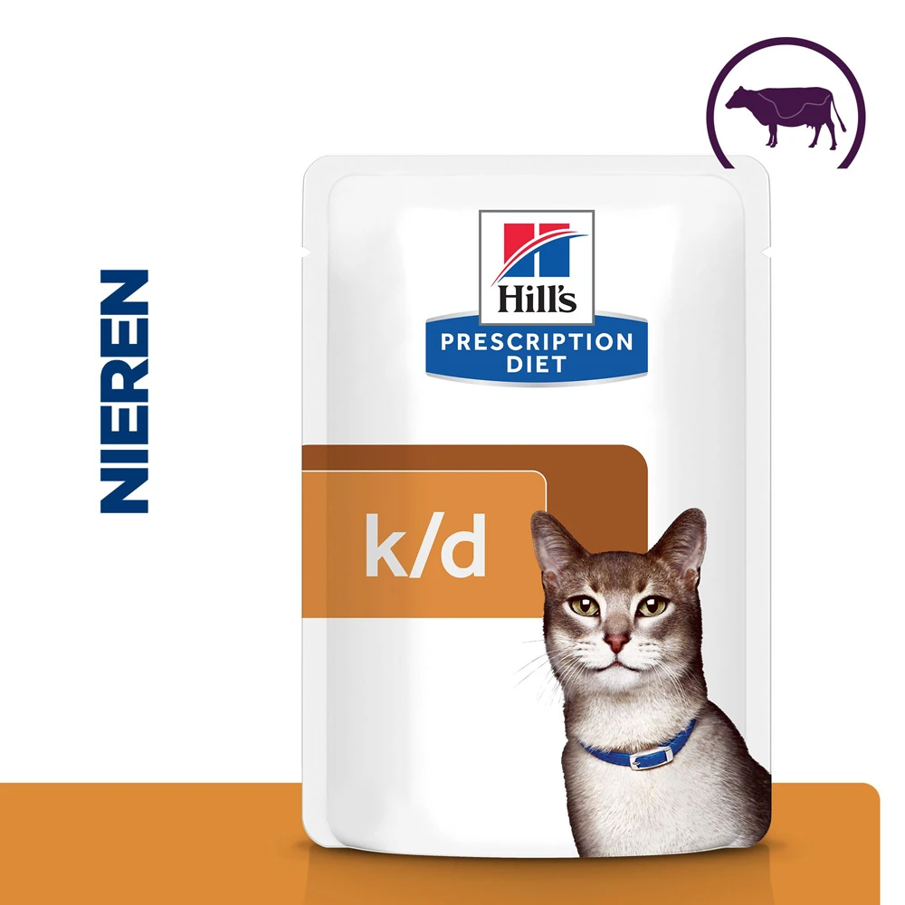 Hill's Hill’s Prescription Diet K/D – Kattenvoer Met Rund – Maaltijdzakjes 12x85g - Afbeelding 2
