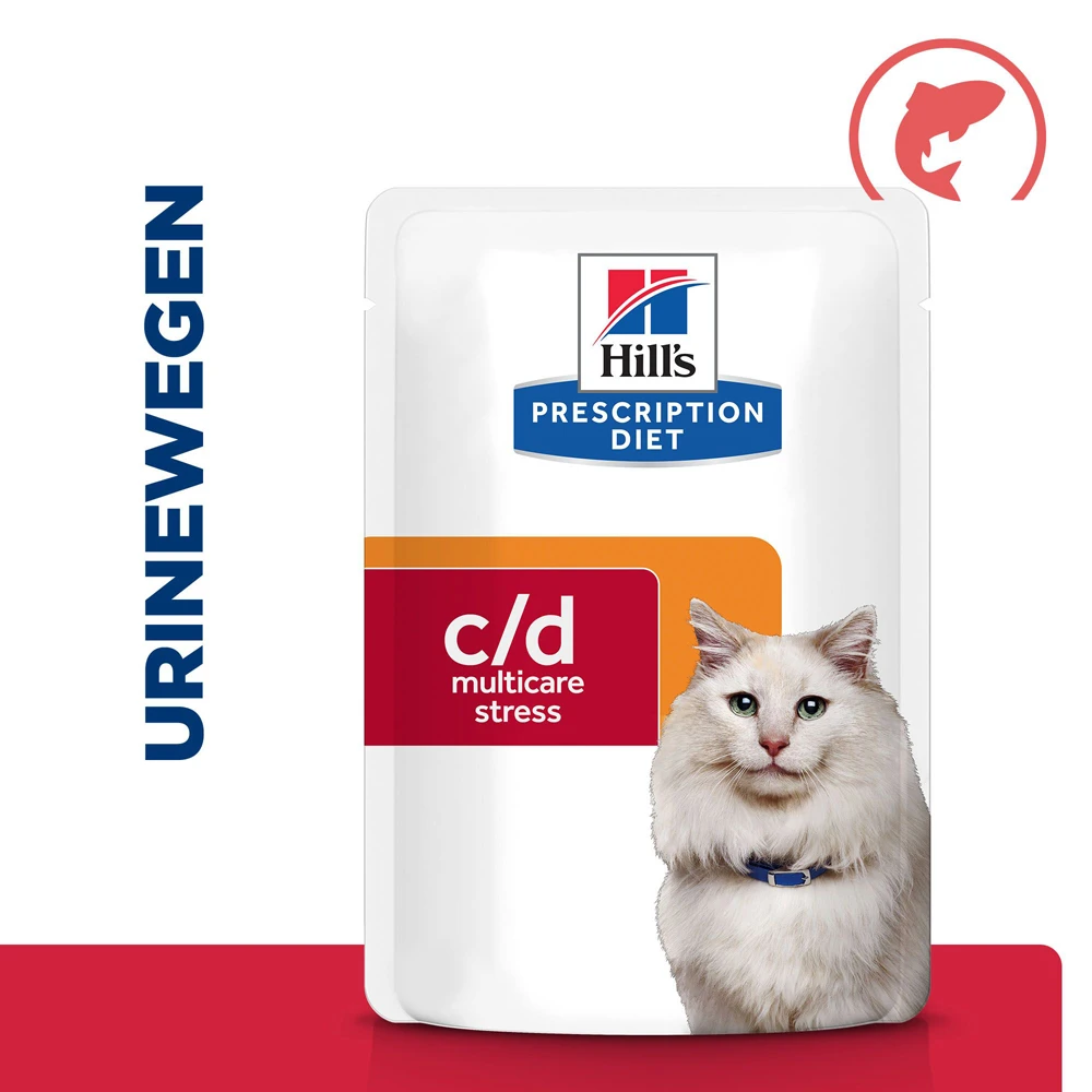 Hill's Hill’s Prescription Diet C/D – Kattenvoer Met Zalm – Anti-Stress – Maaltijdzakjes 12x85g - Afbeelding 2