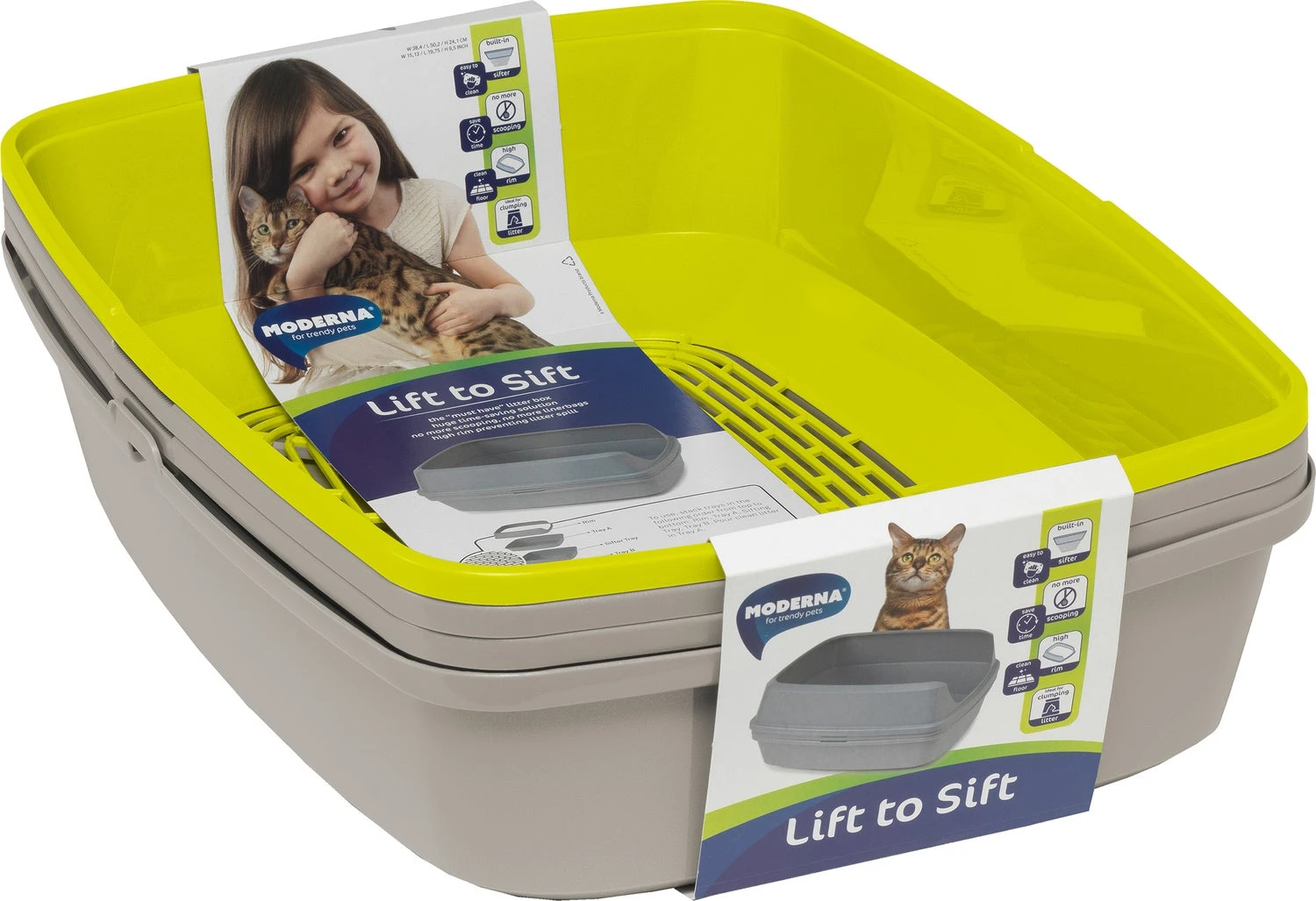 Moderna Kattenbak Lift To Sift Grijs 43 X 57 X 27 Cm - Afbeelding 2