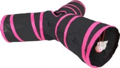 Boon Kattenspeelgoed Speeltunnel Y Zwart / Roze 85 X 25 Cm
