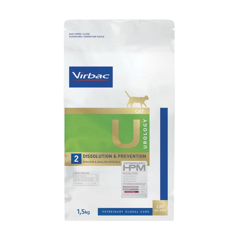 Virbac HPM Urology Dissolution & Prevention U2 - Kattenvoer - 1,5kg